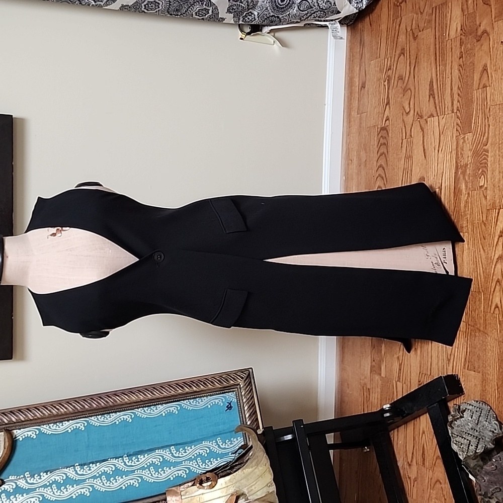 Zara LONG Black Vest Medium
